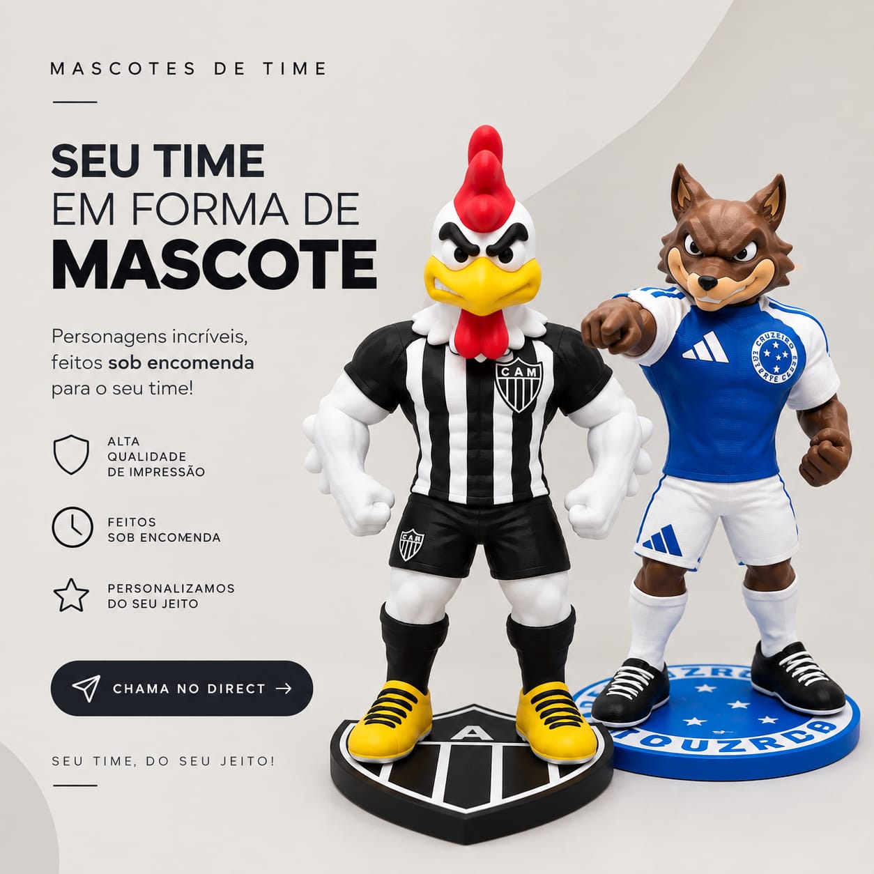 Mascotes de time — peça em impressão 3D